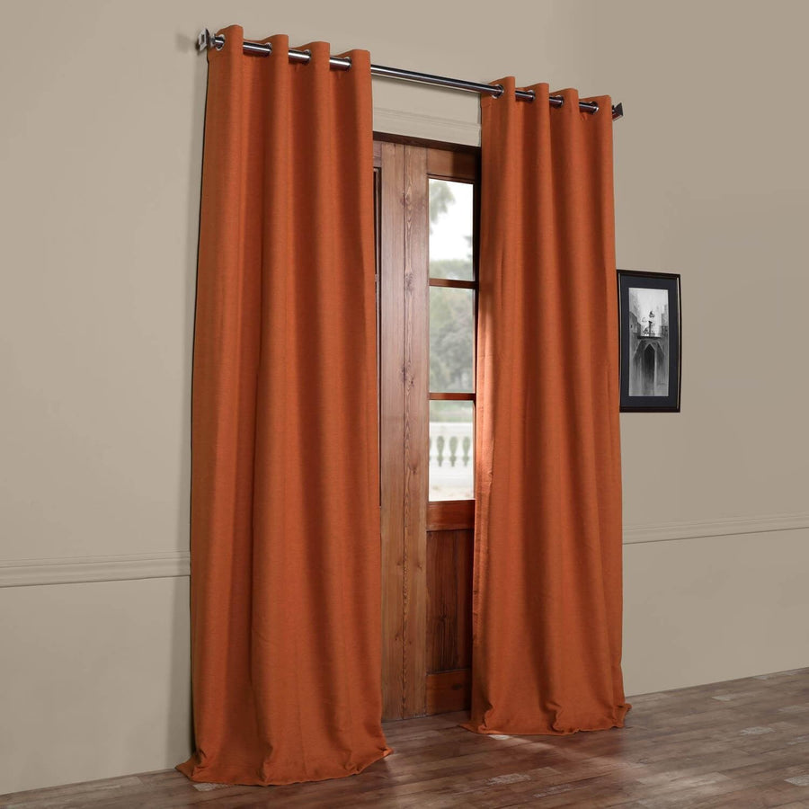 Persimmon Grommet Textured Bellino Room Darkening Curtain