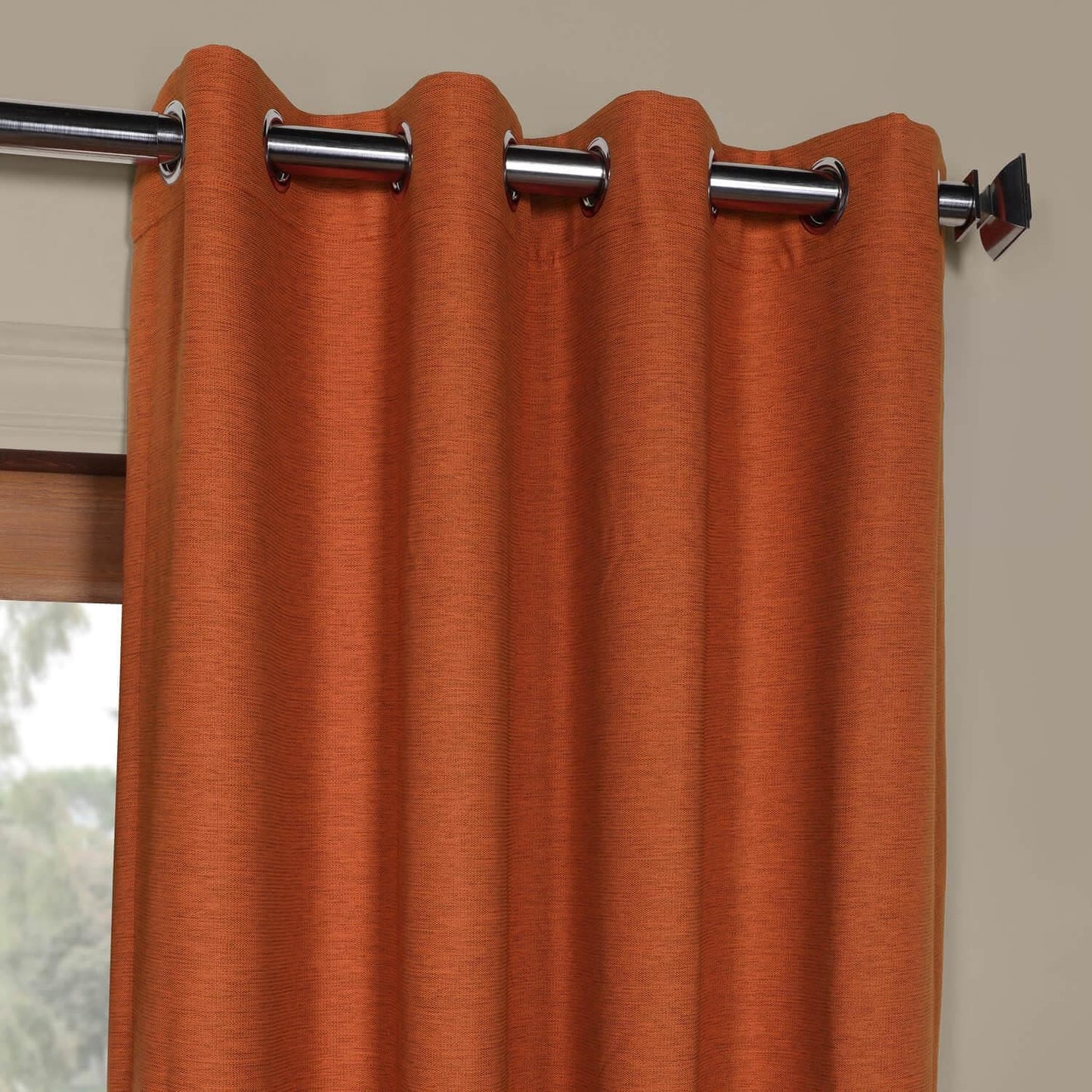 Persimmon Grommet Textured Bellino Room Darkening Curtain
