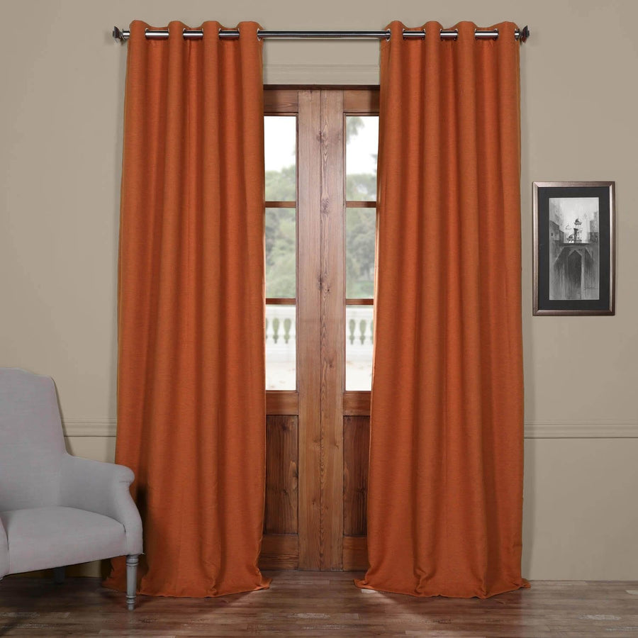 Persimmon Grommet Textured Bellino Room Darkening Curtain