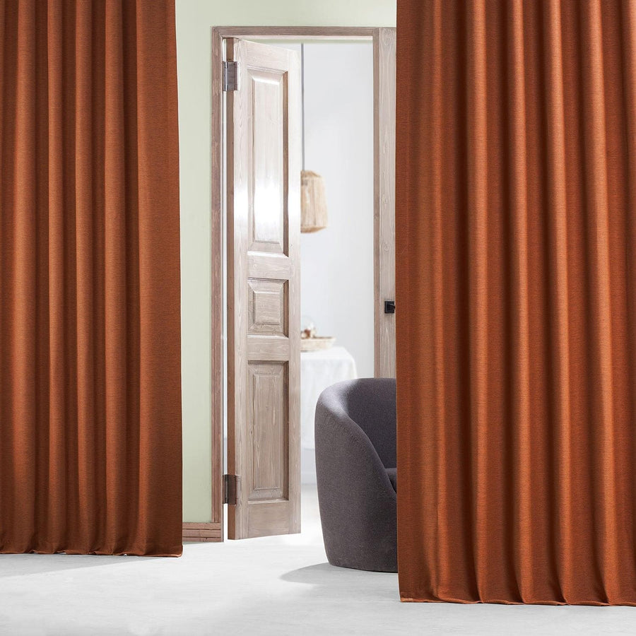 Persimmon Textured Bellino Room Darkening Curtain