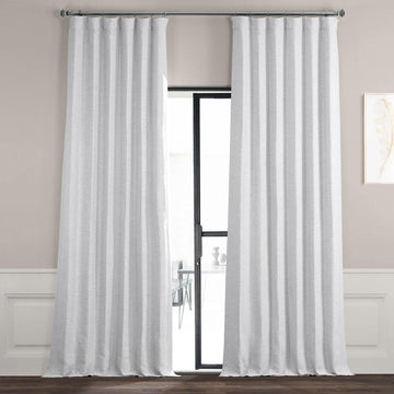Chalk Off White Bellino Textured Faux Linen Room Darkening Curtain