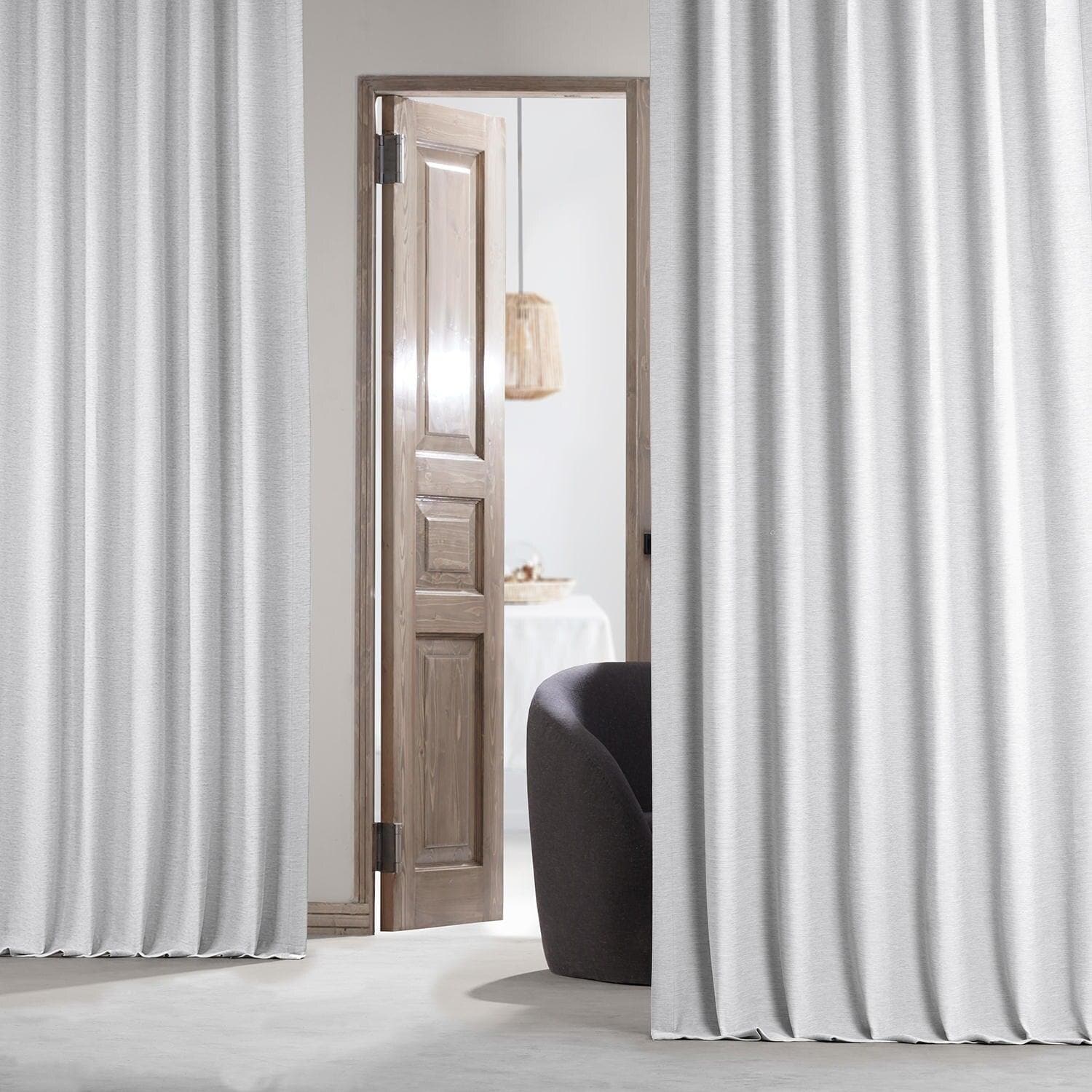 Chalk Off-White Textured Bellino Room Darkening Curtain