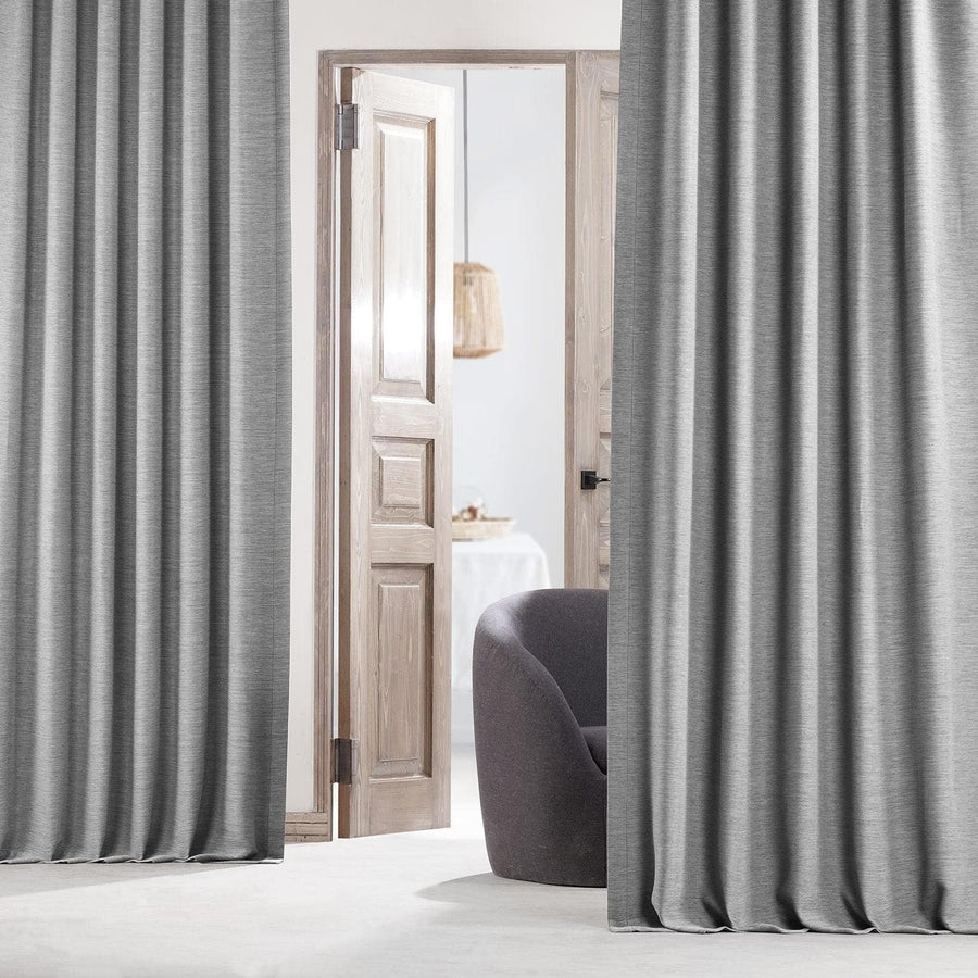 Vista Grey Textured Bellino Room Darkening Curtain