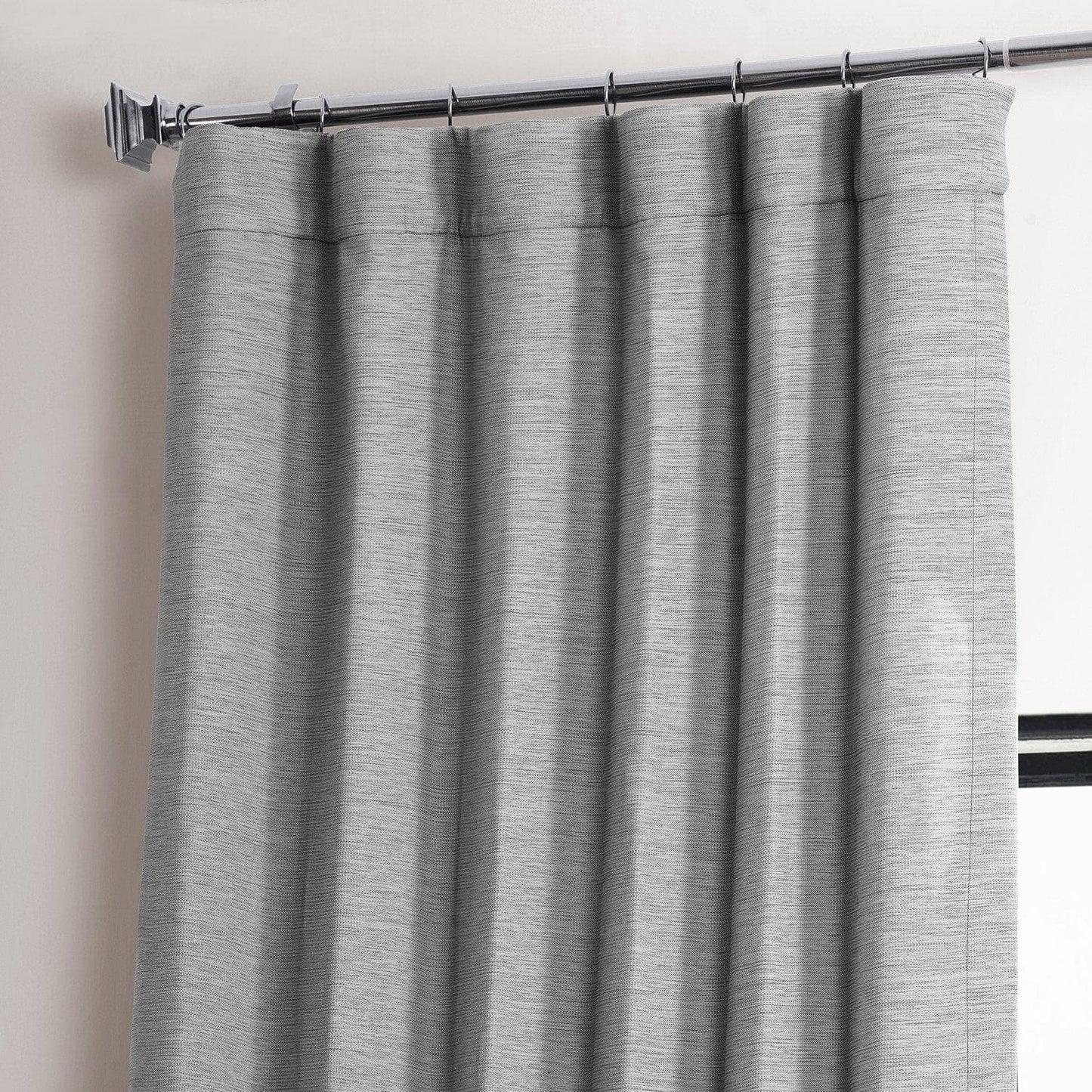 Vista Grey Textured Bellino Room Darkening Curtain
