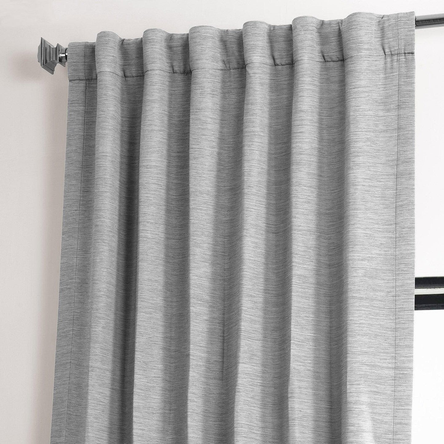 Vista Grey Textured Bellino Room Darkening Curtain