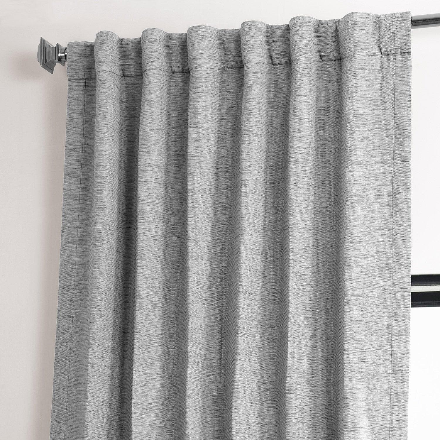 Vista Grey Textured Bellino Room Darkening Curtain