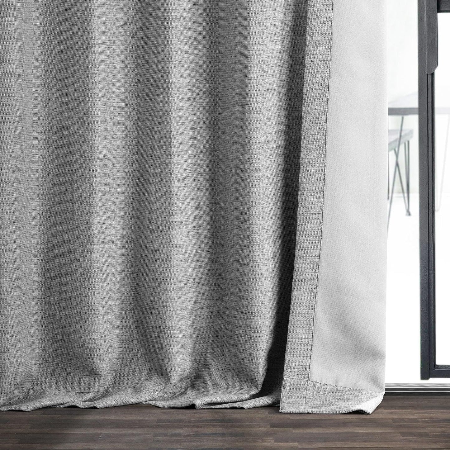 Vista Grey Textured Bellino Room Darkening Curtain