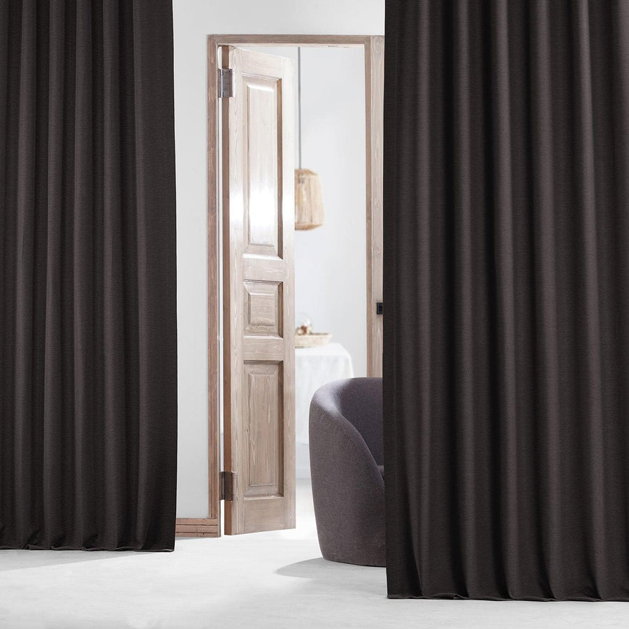 Smoked Truffle Textured Bellino Room Darkening Curtain