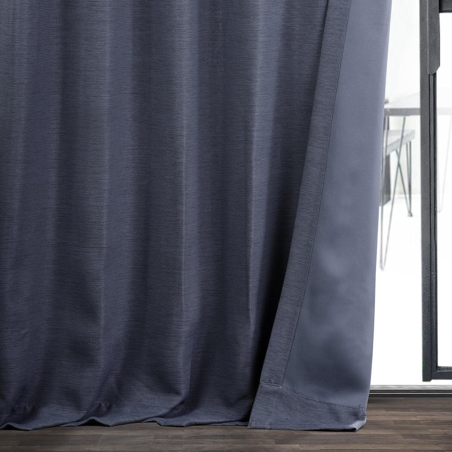 Wild Blue Textured Bellino Room Darkening Curtain