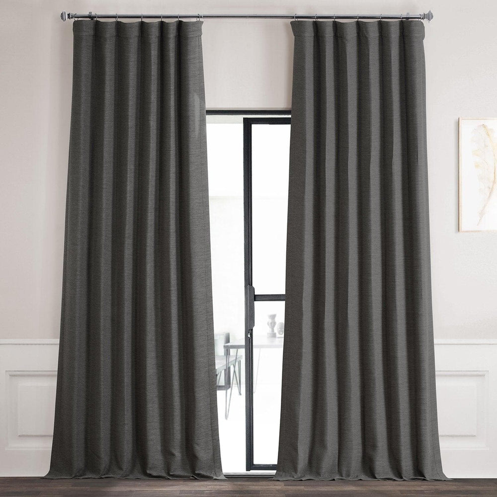 Armour Grey Textured Bellino Room Darkening Curtain