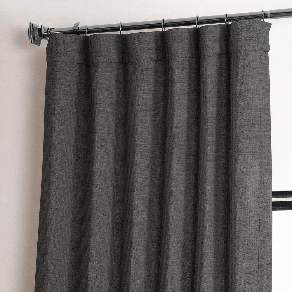 Armour Grey Textured Bellino Room Darkening Curtain