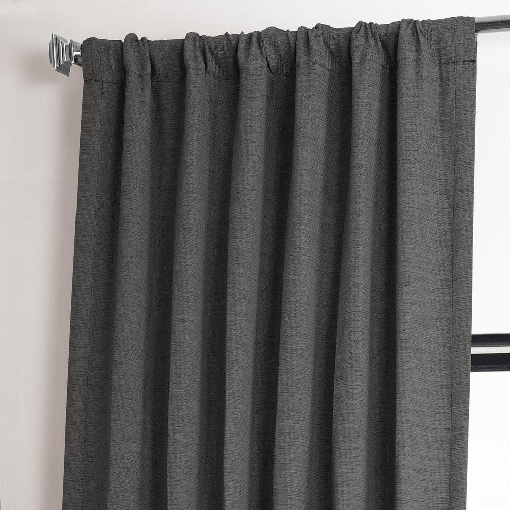 Armour Grey Textured Bellino Room Darkening Curtain