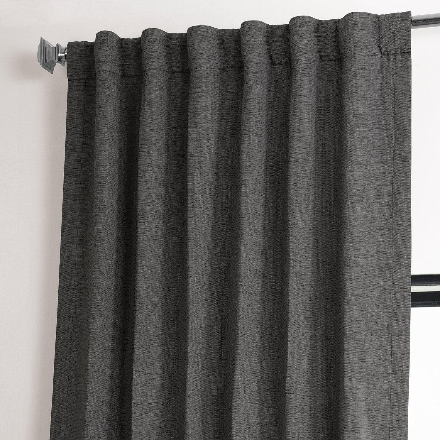 Armour Grey Textured Bellino Room Darkening Curtain