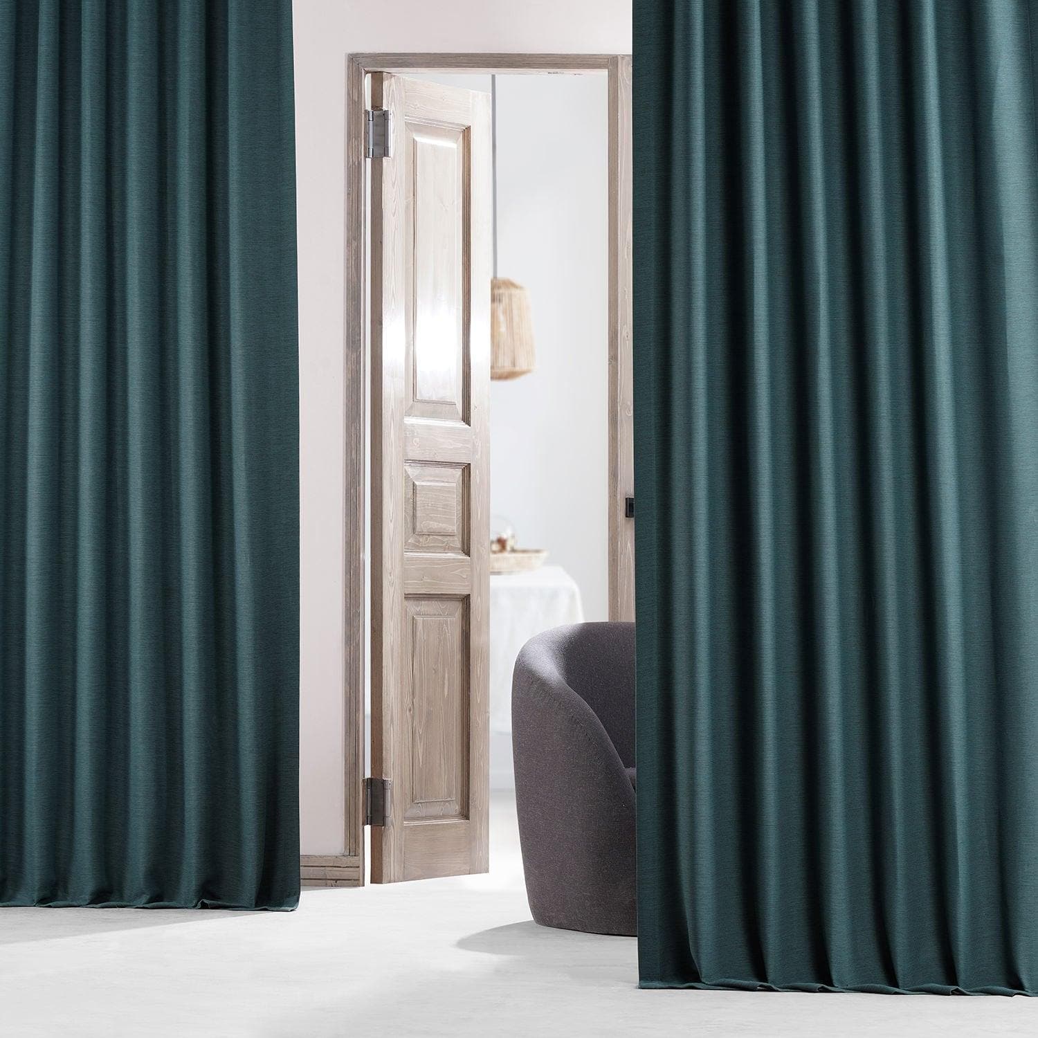 Bayberry Teal Green Textured Bellino Room Darkening Curtain