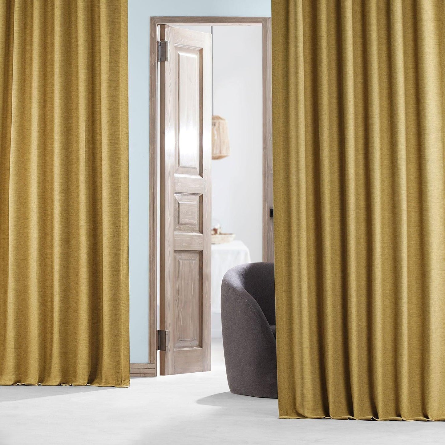 Trinket Gold Textured Bellino Room Darkening Curtain