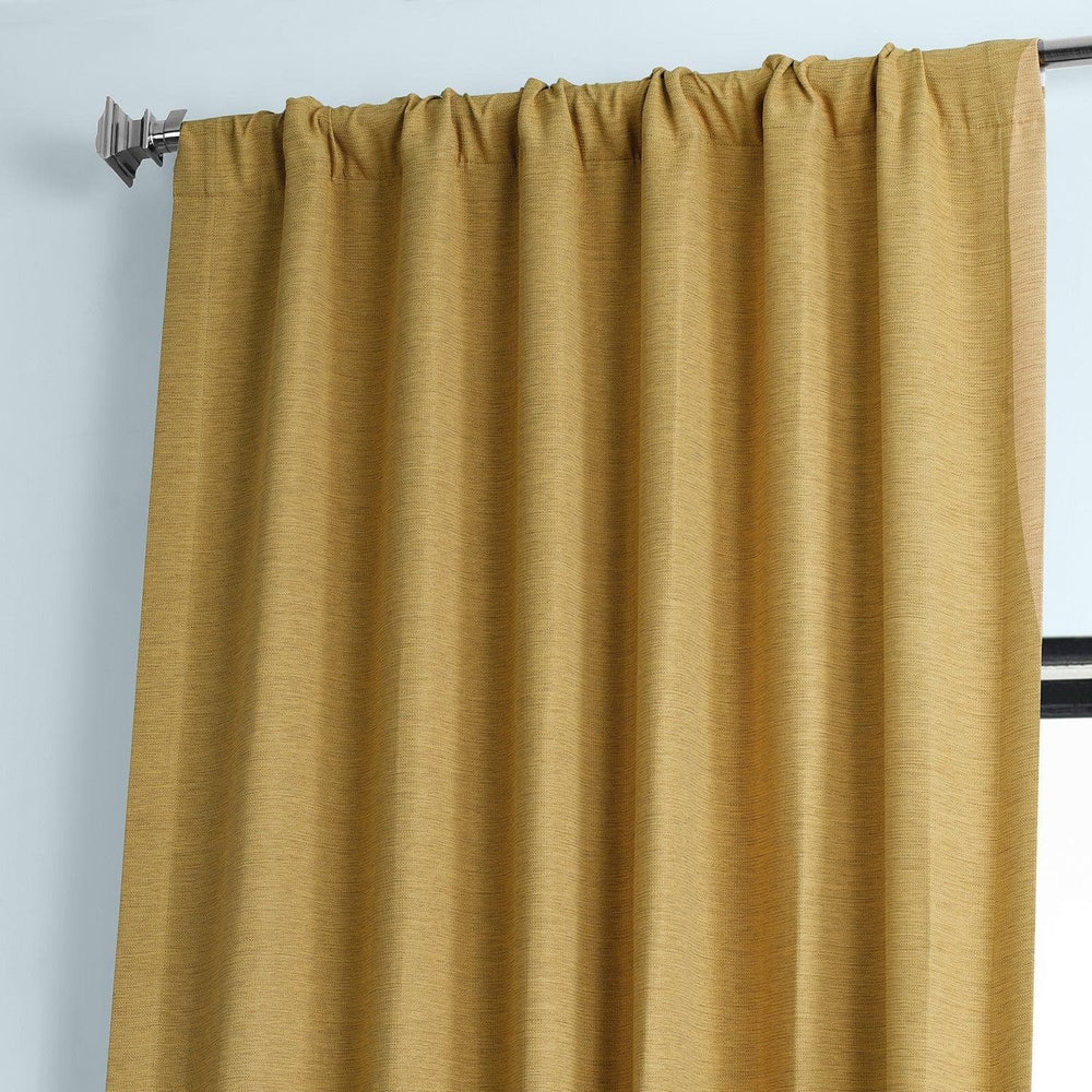 Trinket Gold Textured Bellino Room Darkening Curtain