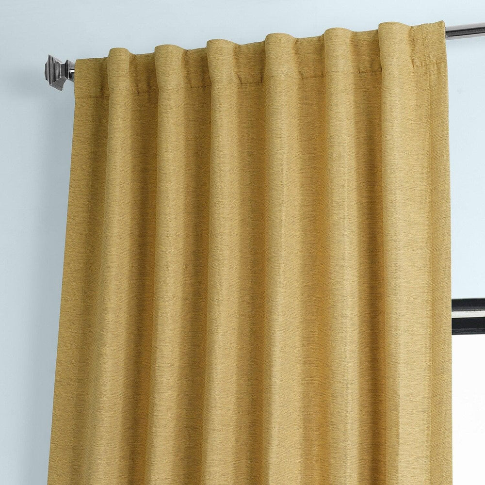 Trinket Gold Textured Bellino Room Darkening Curtain