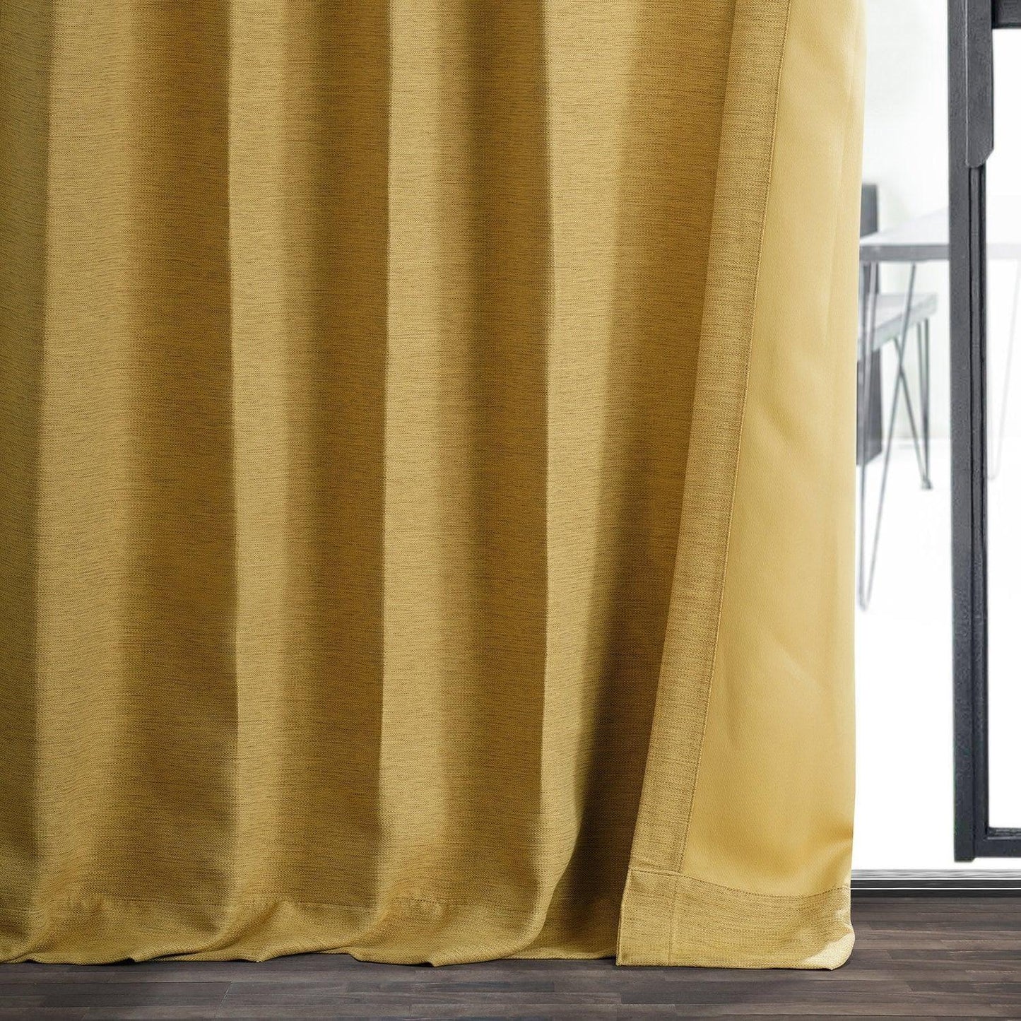 Trinket Gold Textured Bellino Room Darkening Curtain