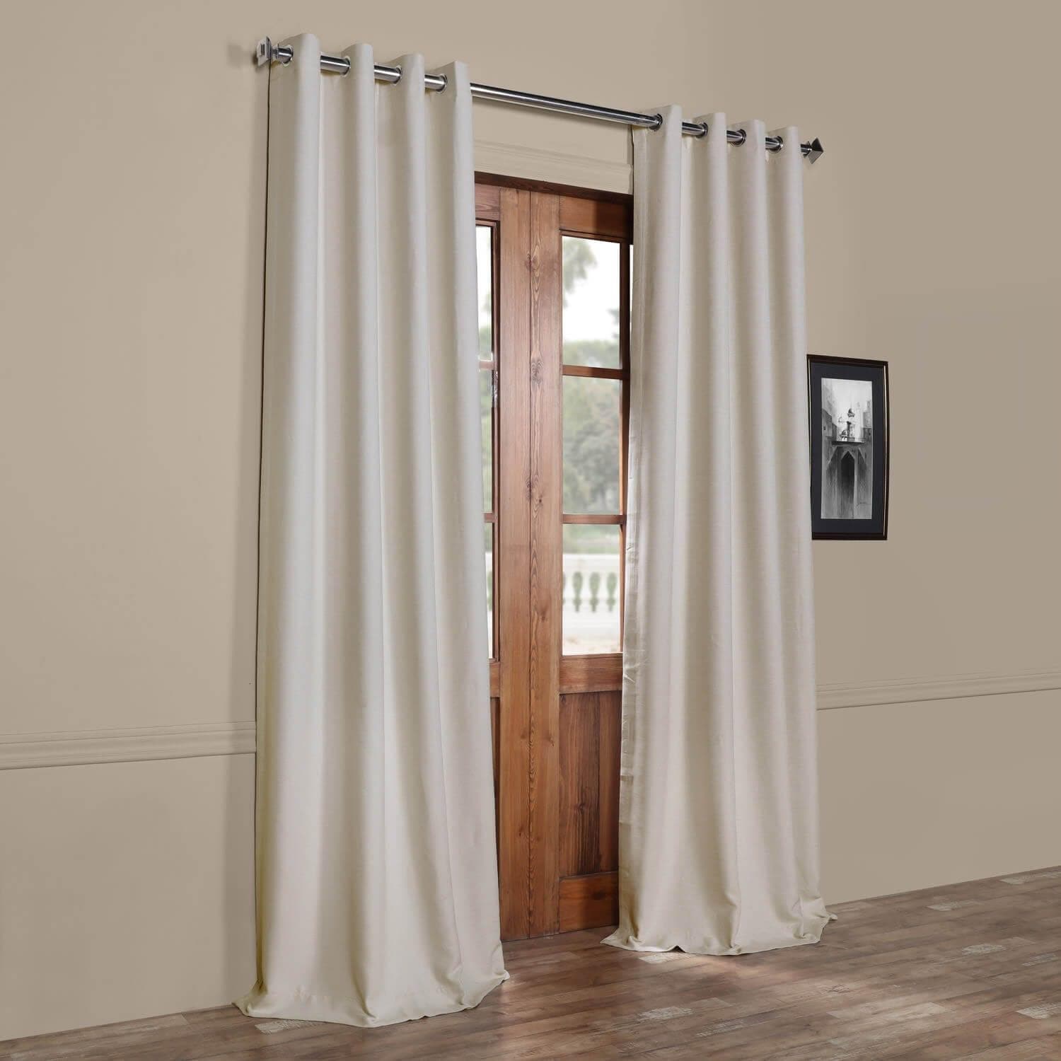 Oat Cream Grommet Textured Bellino Room Darkening Curtain