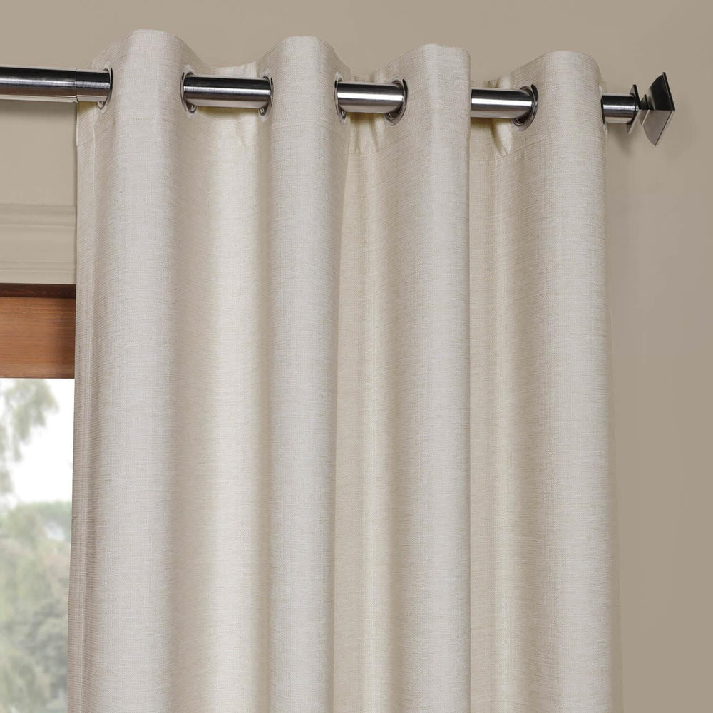 Oat Cream Grommet Textured Bellino Room Darkening Curtain