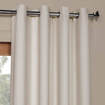 Oat Cream Grommet Textured Bellino Room Darkening Curtain