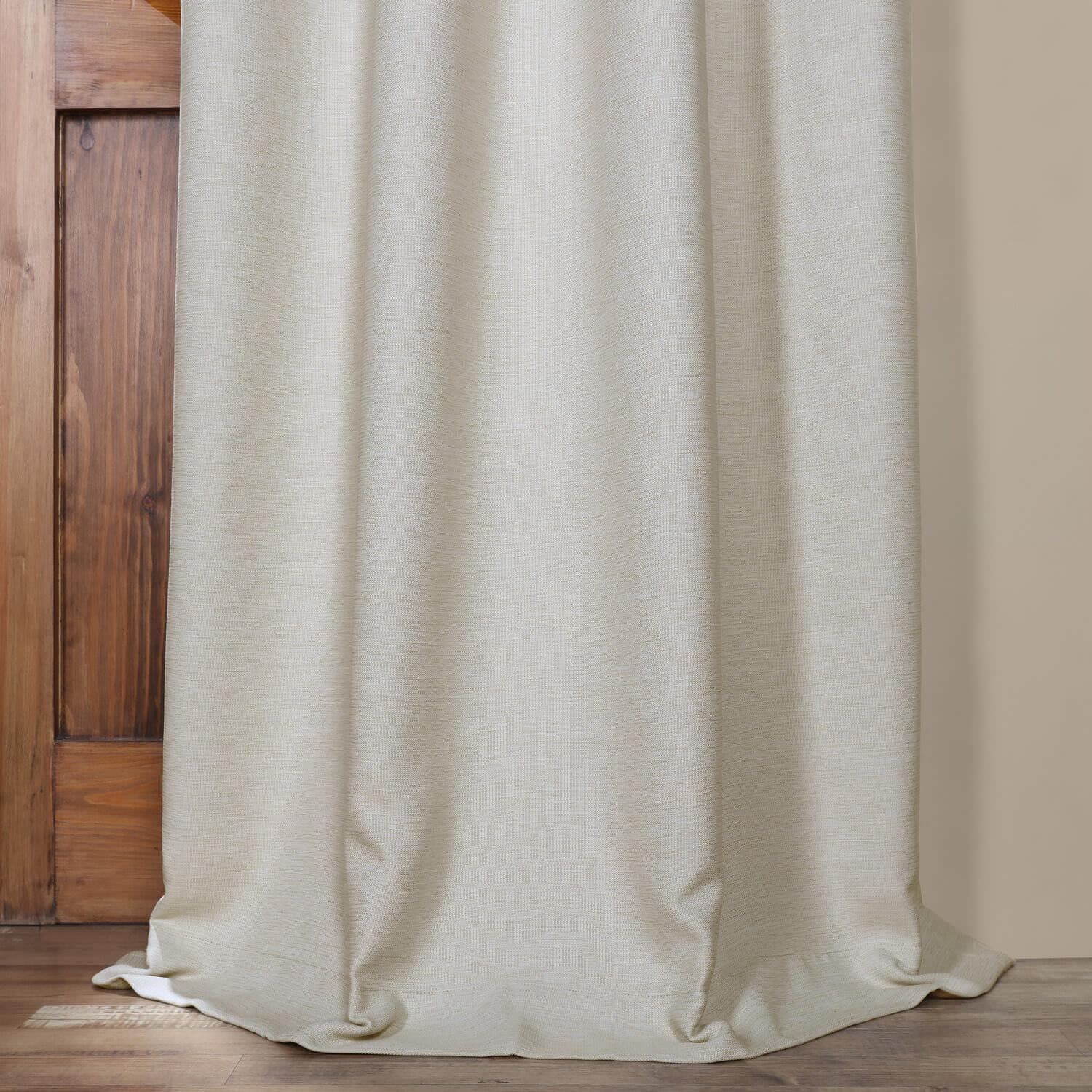 Oat Cream Grommet Textured Bellino Room Darkening Curtain