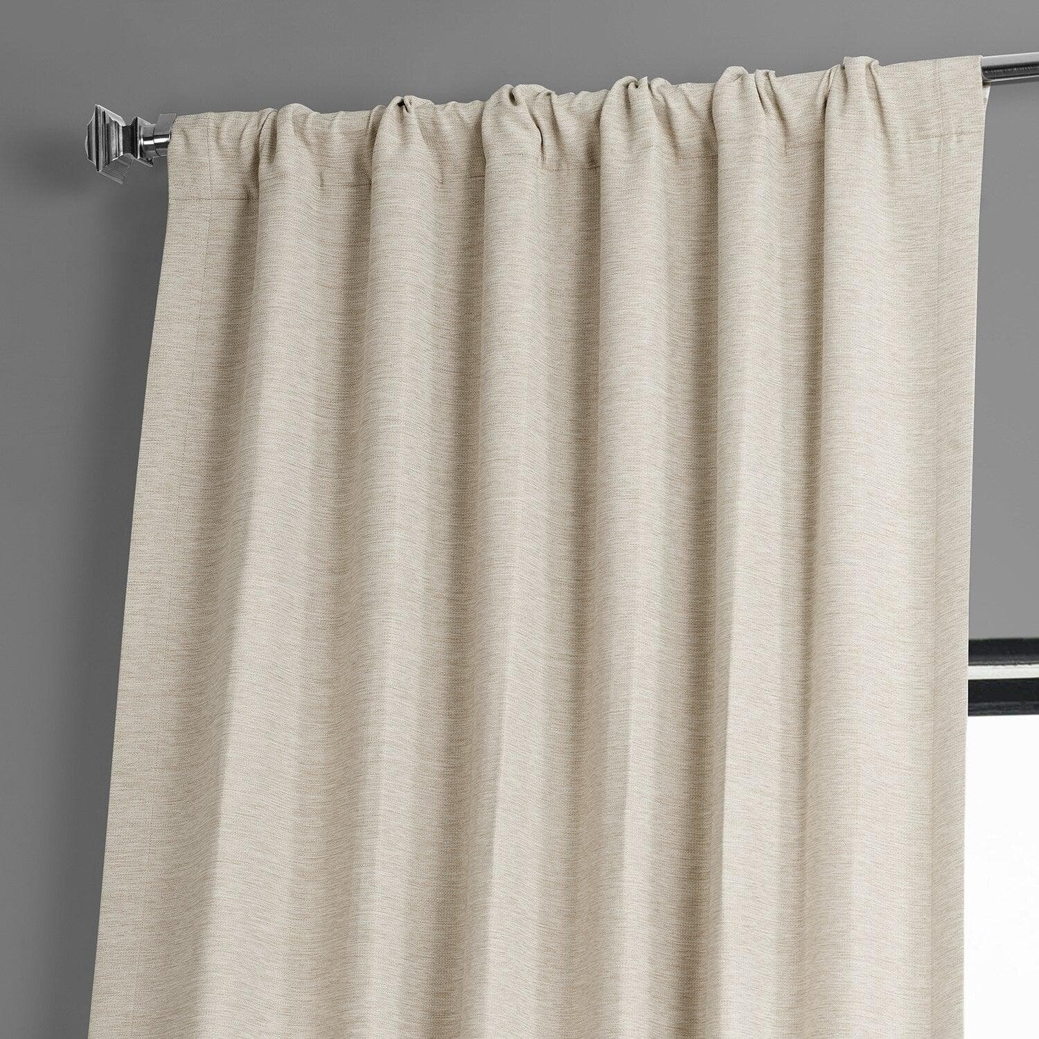 Oat Cream Textured Bellino Room Darkening Curtain