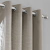 Taupe Grey Grommet Textured Cotton Bark Weave Curtain
