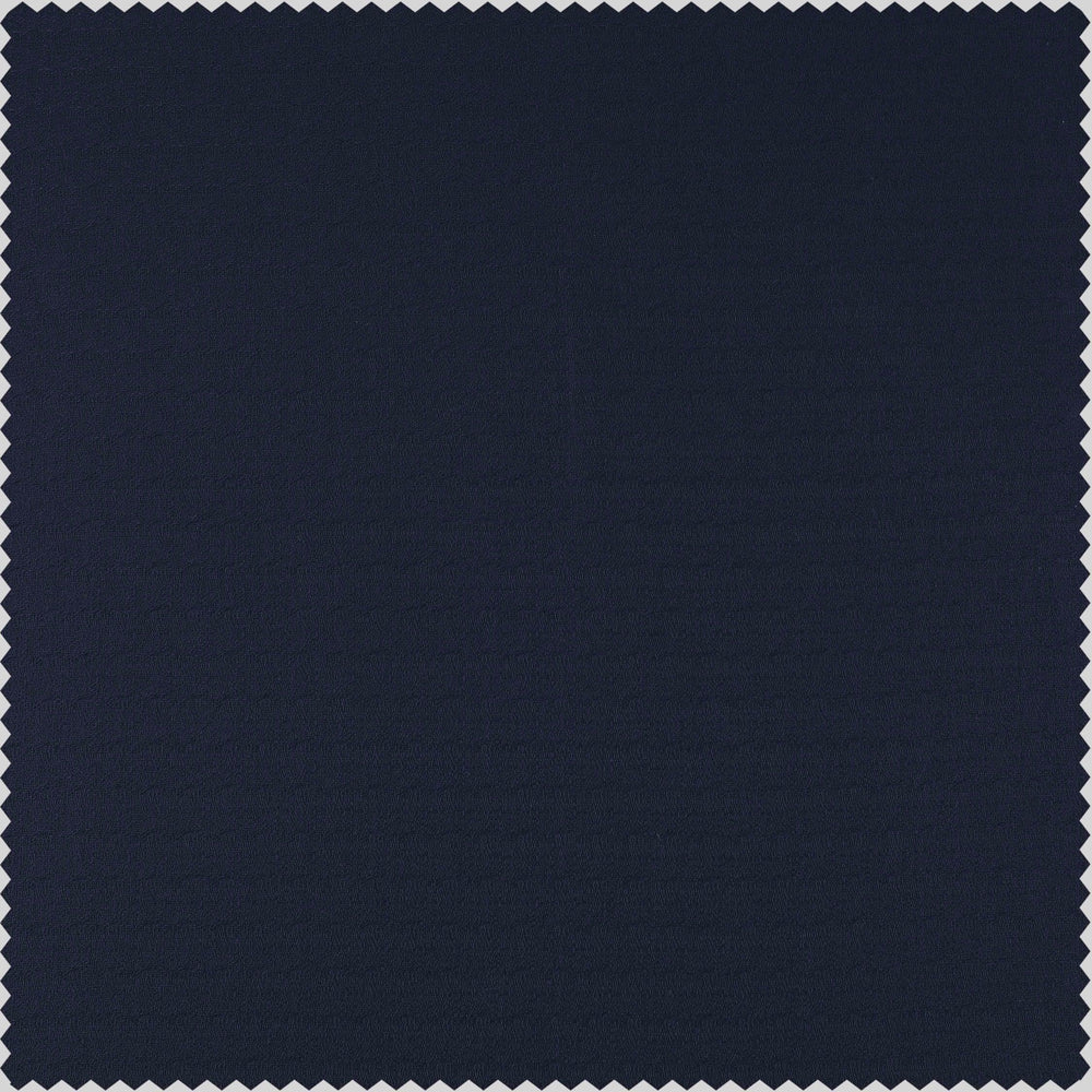 Elegant Navy Textured Cotton Bark Weave Swatch - HalfPriceDrapes.com