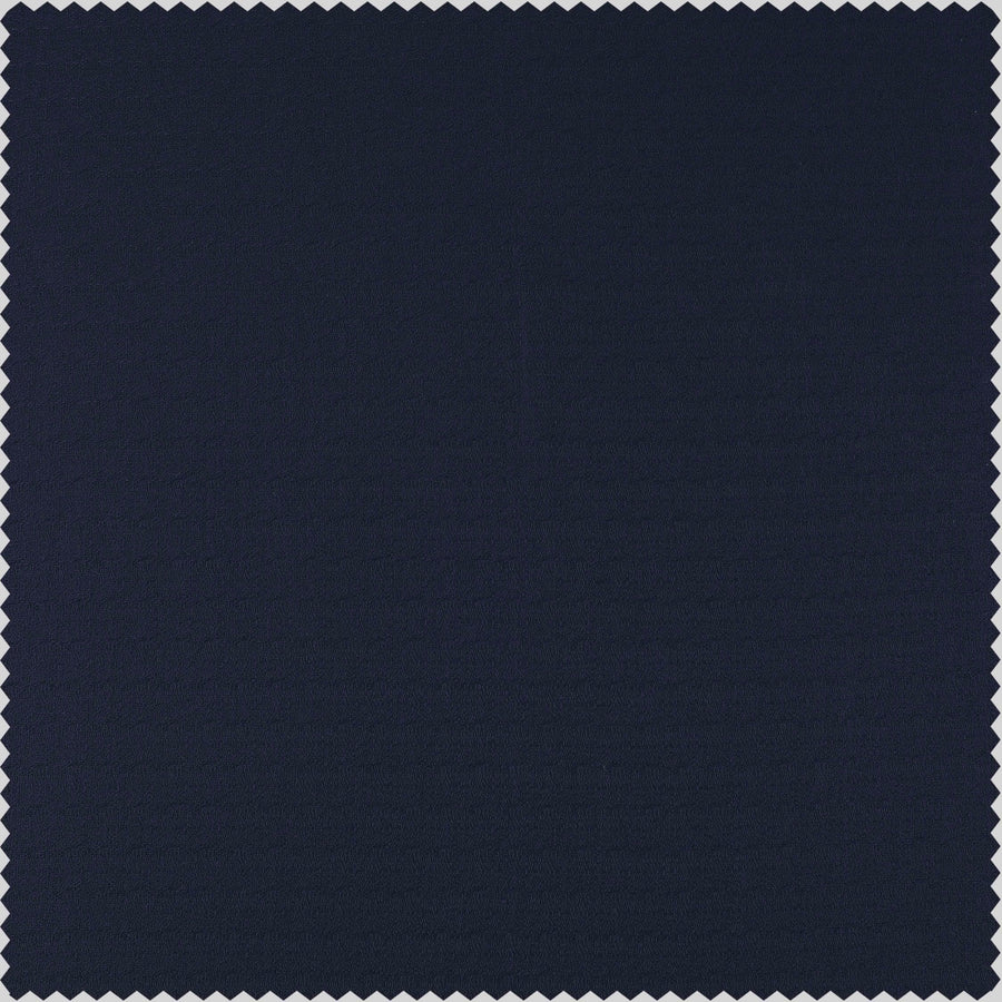 Elegant Navy Textured Cotton Bark Weave Swatch - HalfPriceDrapes.com