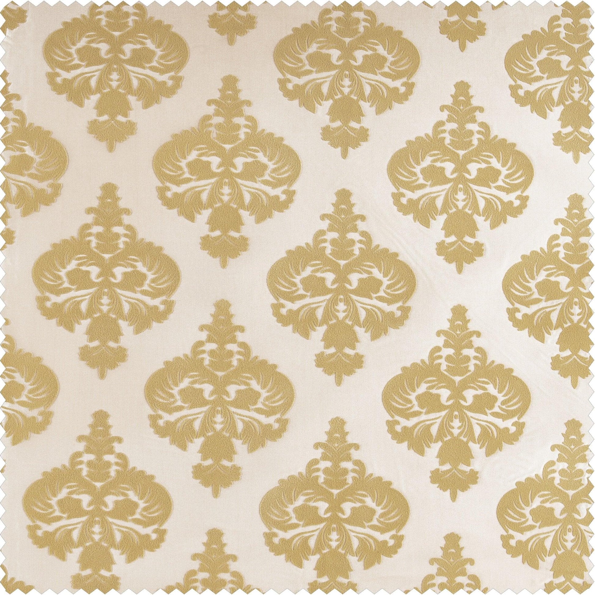 Beatrice Champagne Beige Designer Flocked Custom Curtain - HalfPriceDrapes.com