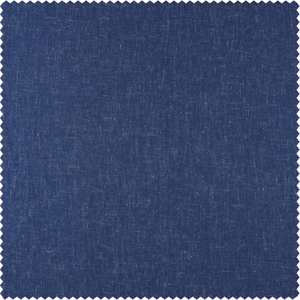 Blue Lapis Textured Faux Linen Sheer Custom Curtain - HalfPriceDrapes.com