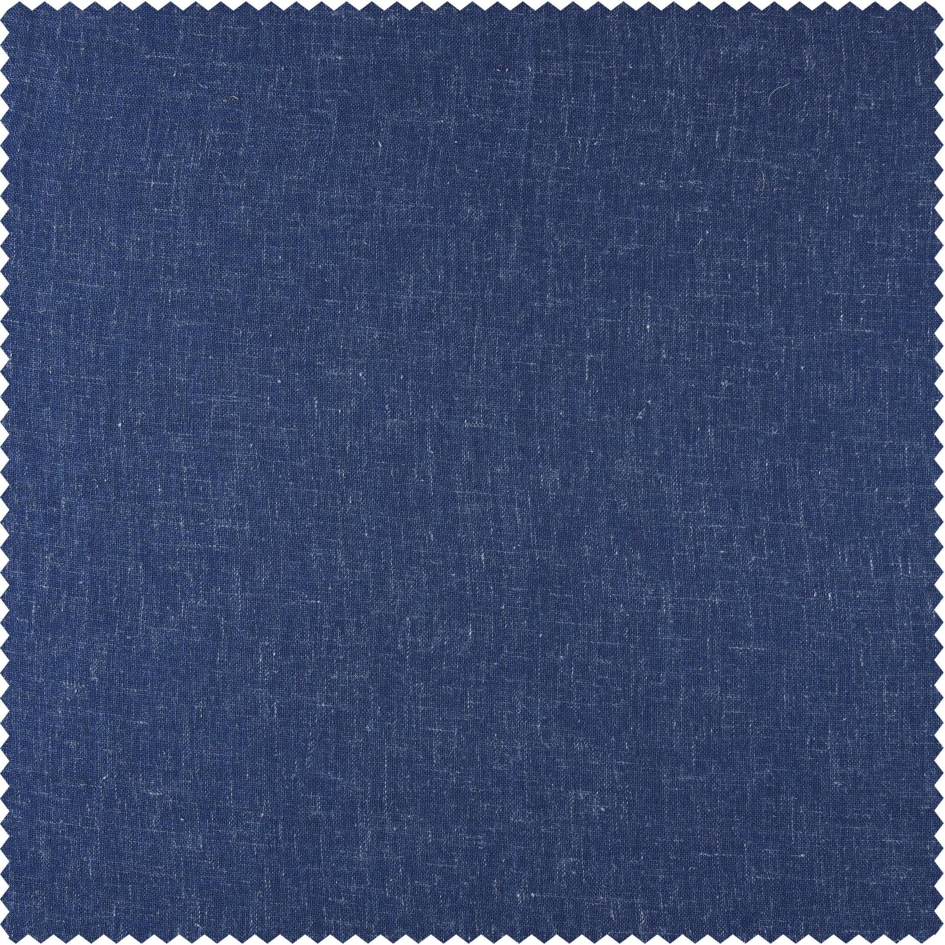 Blue Lapis Textured Faux Linen Sheer Custom Curtain - HalfPriceDrapes.com