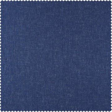Blue Lapis Textured Faux Linen Sheer Custom Curtain - HalfPriceDrapes.com