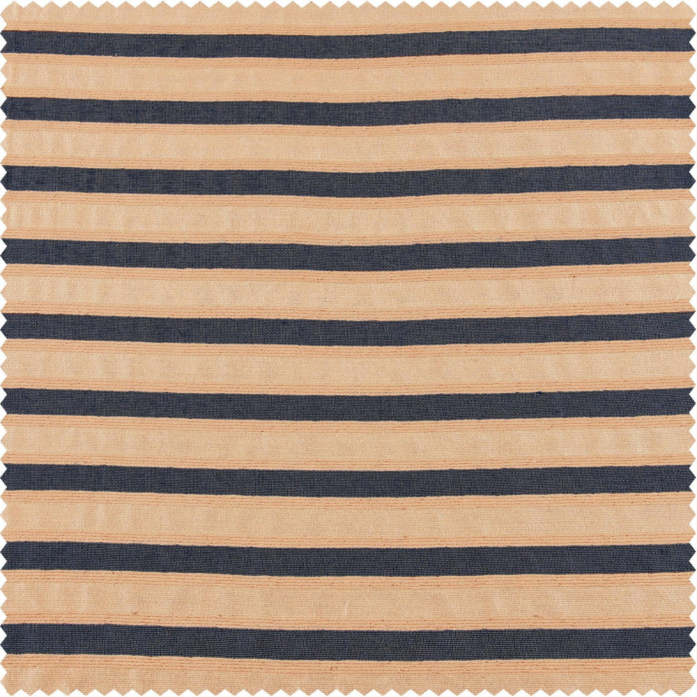 Blue & Beige Striped Hand Weaved Cotton Swatch - HalfPriceDrapes.com