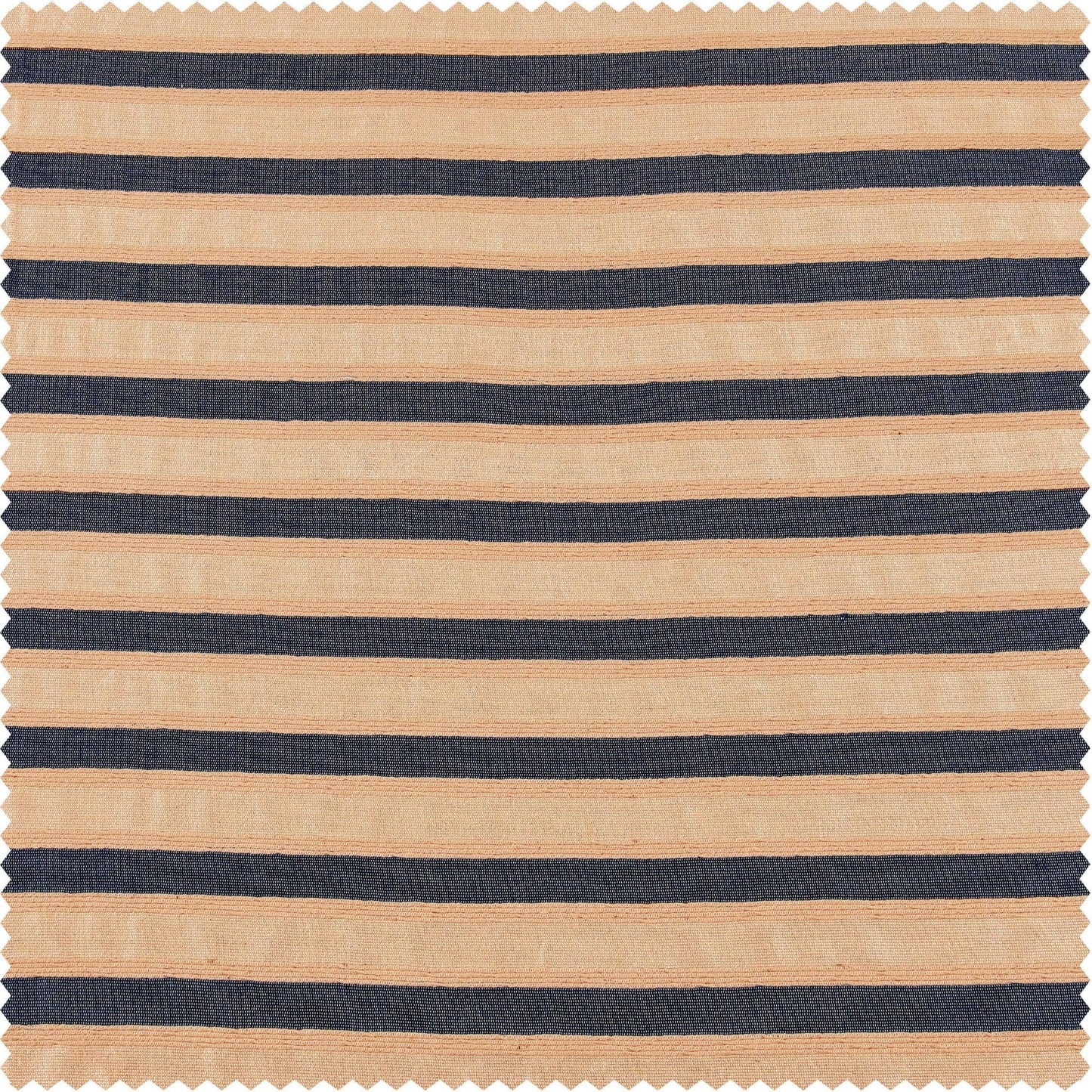 Blue & Beige Striped Hand Weaved Cotton Swatch - HalfPriceDrapes.com