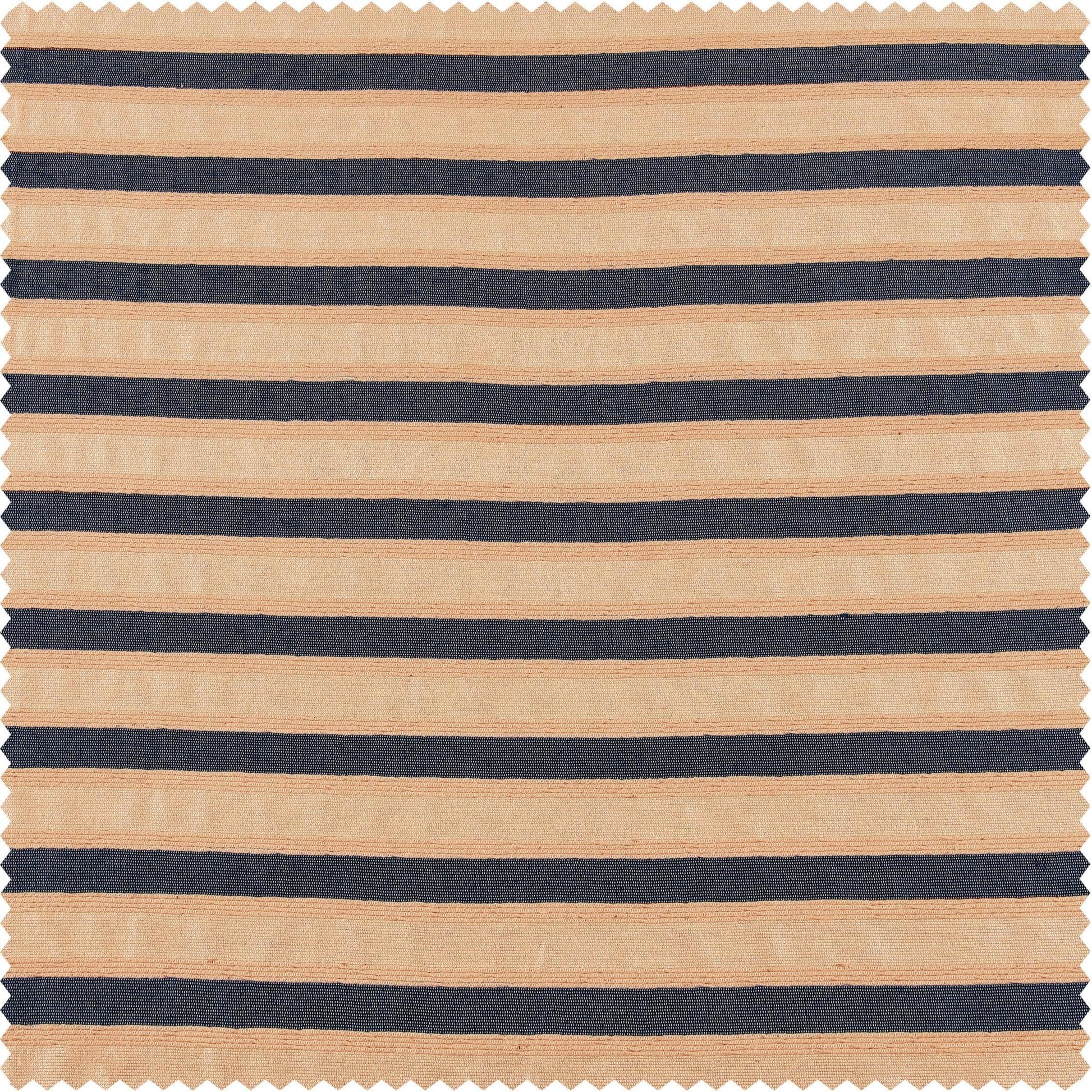 Blue & Beige Striped Hand Weaved Cotton Swatch - HalfPriceDrapes.com