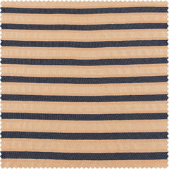 Blue & Beige Striped Hand Weaved Cotton Custom Curtain