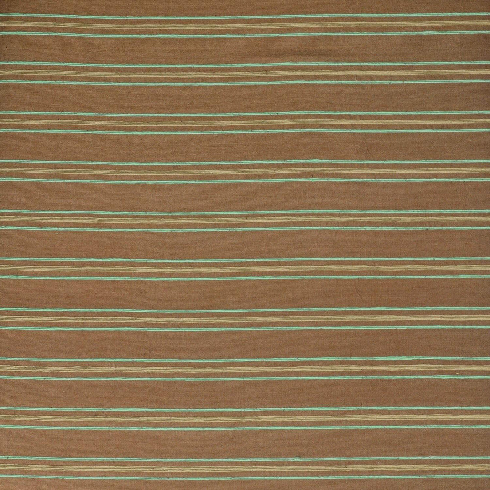 Mocha & Teal Striped Hand Weaved Cotton Swatch