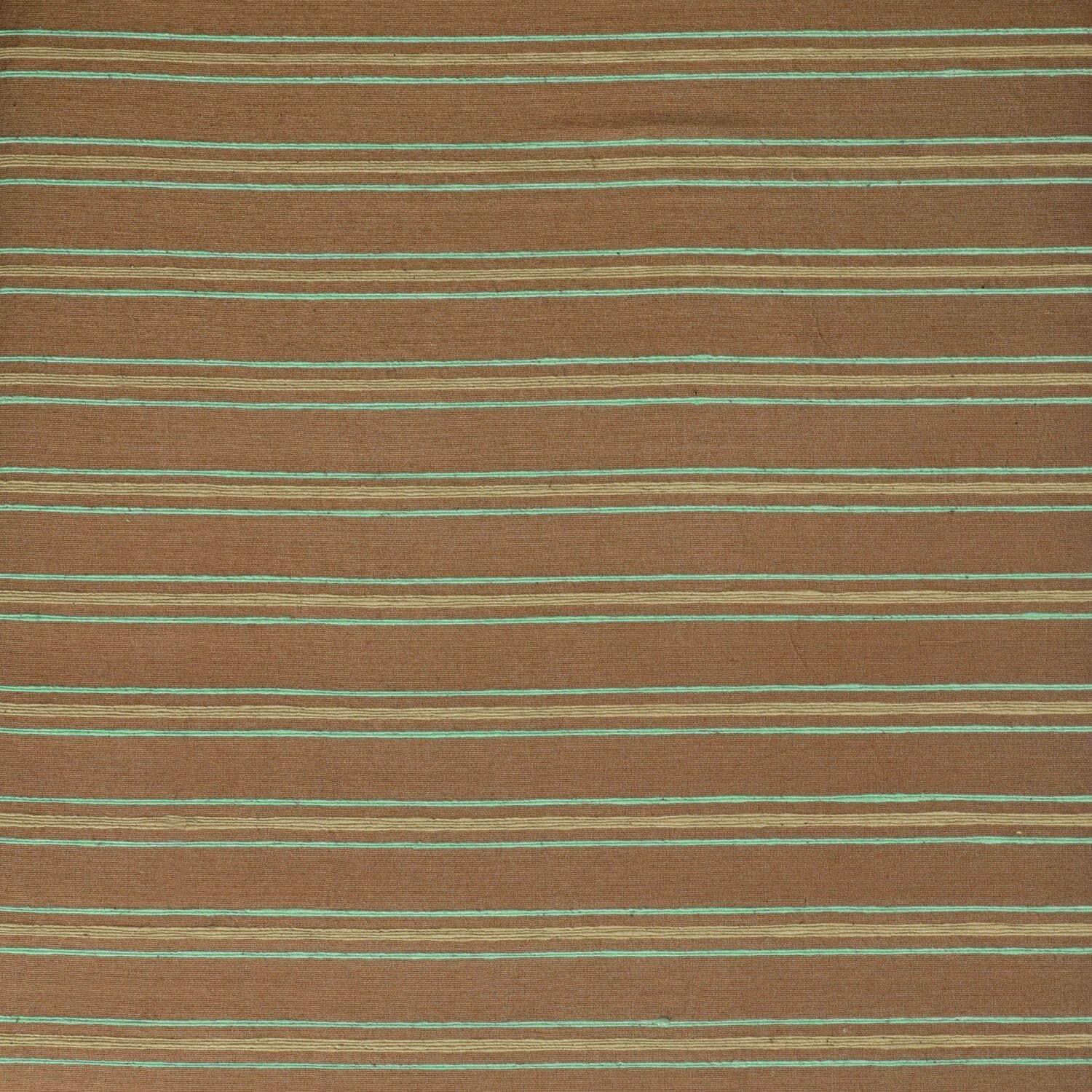 Mocha & Teal Striped Hand Weaved Cotton Swatch