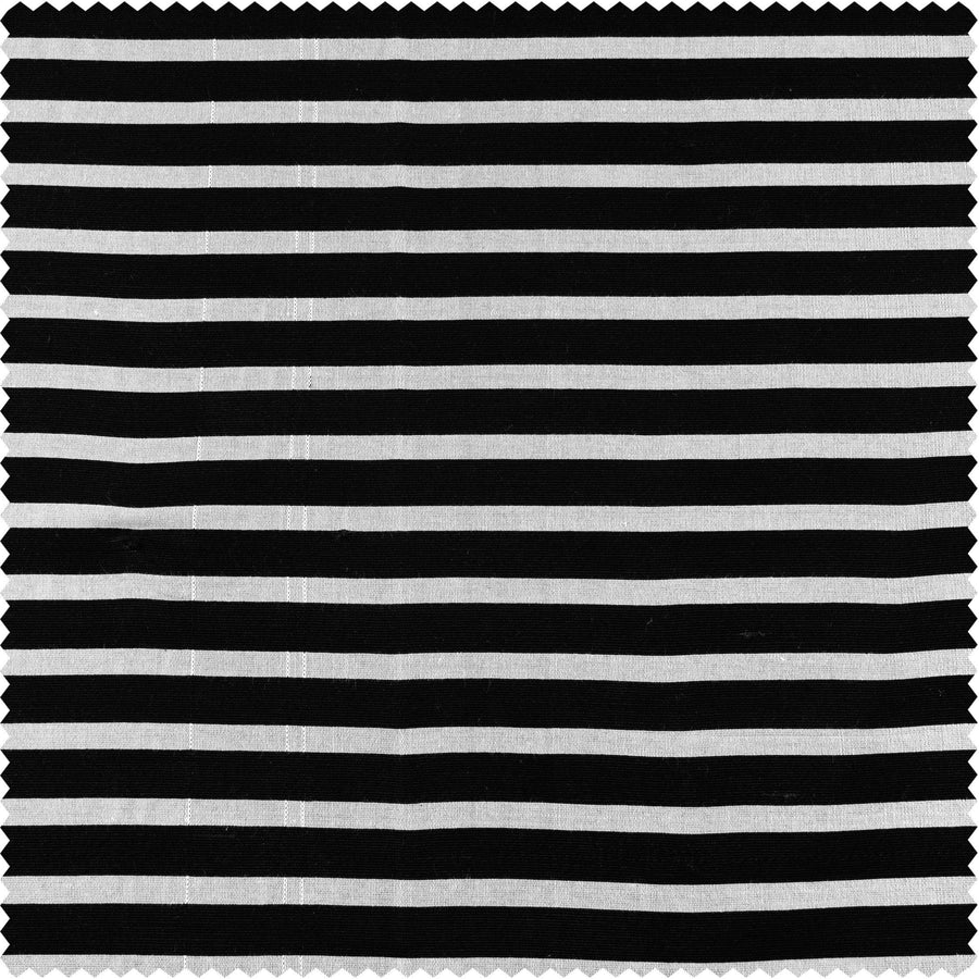 Chic Silver & Black Striped Hand Weaved Cotton Swatch - HalfPriceDrapes.com