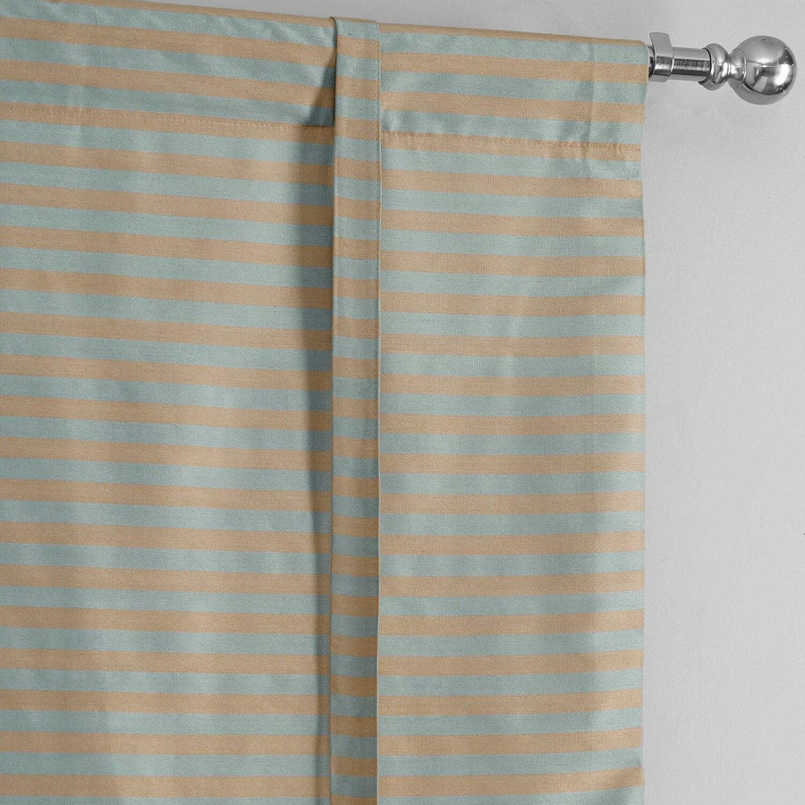 Blue Multi Striped Striped Hand Weaved Cotton Tie-Up Window Shade