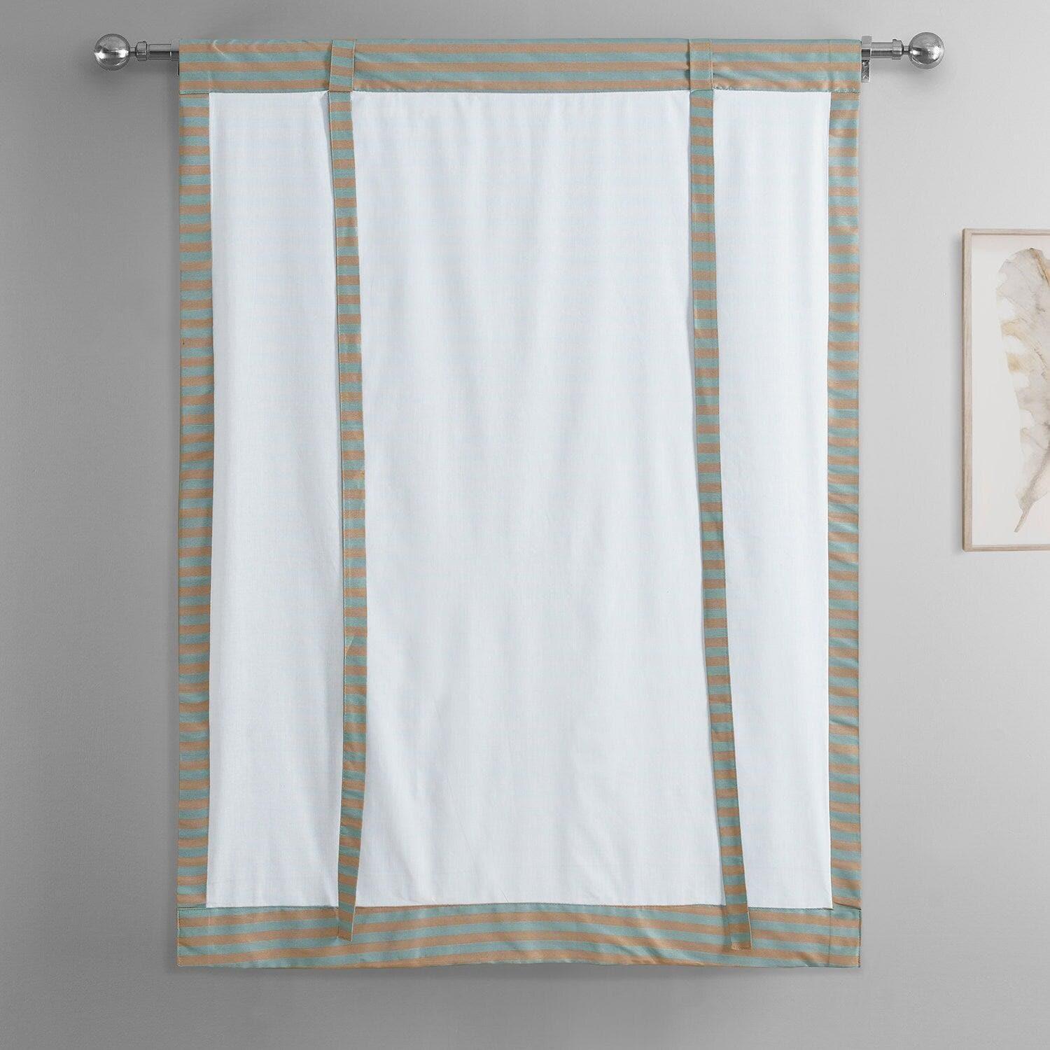 Blue Multi Striped Striped Hand Weaved Cotton Tie-Up Window Shade