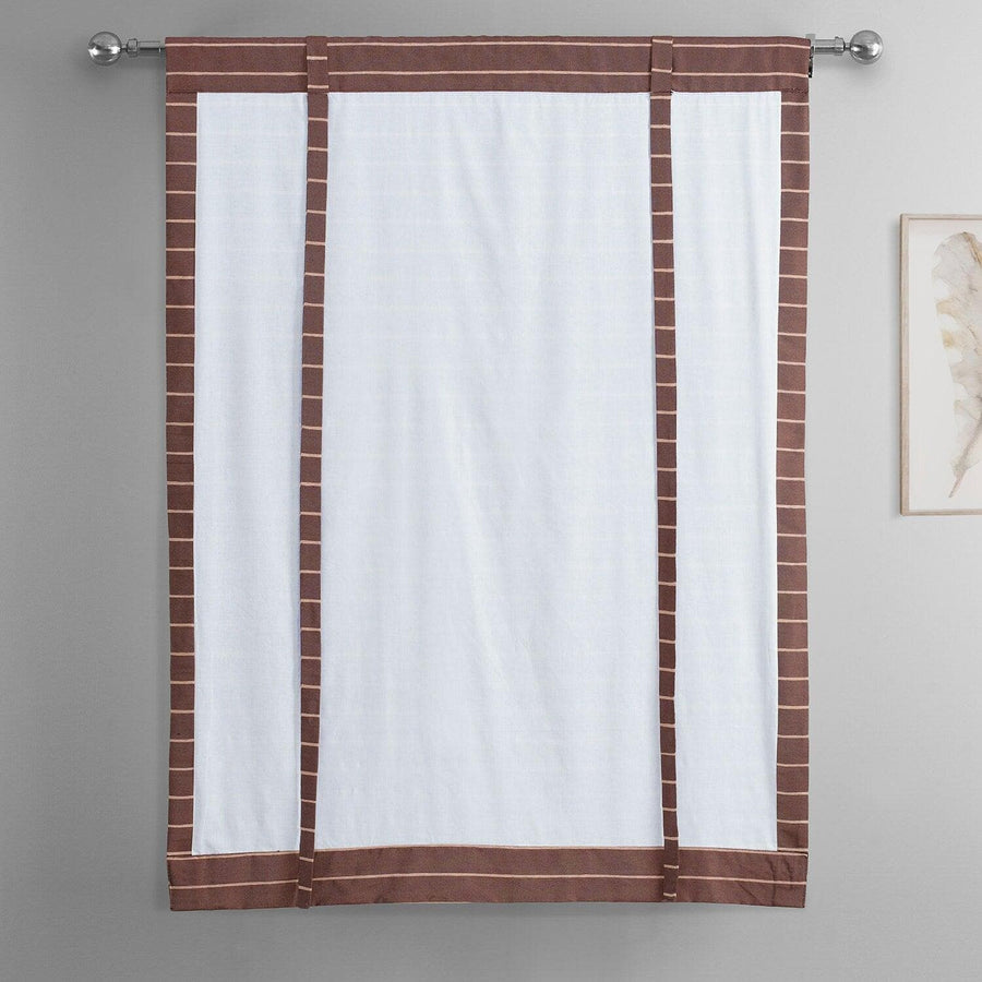 Red Striped Hand Weaved Cotton Tie-Up Window Shade
