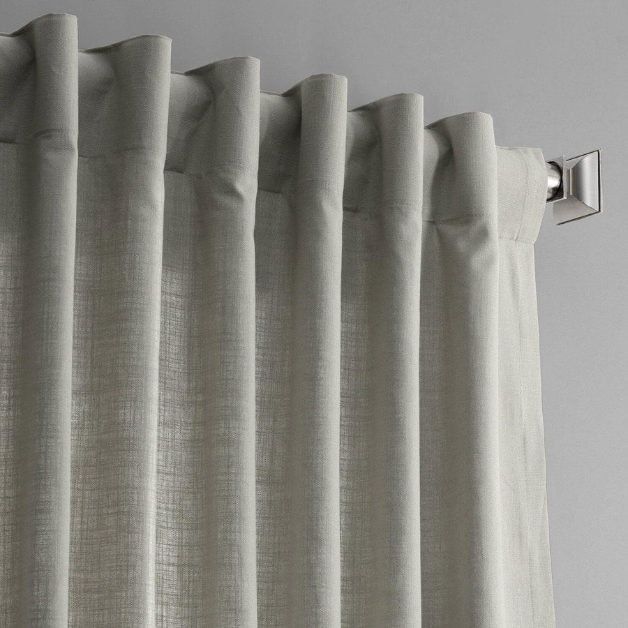 Mist Grey Textured Cotton Linen Weave Curtain