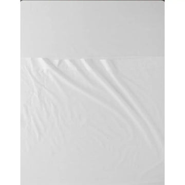 Solid Optic White Textured 100% Cotton Percale Flat Sheet