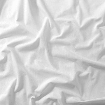 Solid Optic White Textured 100% Cotton Percale Flat Sheet