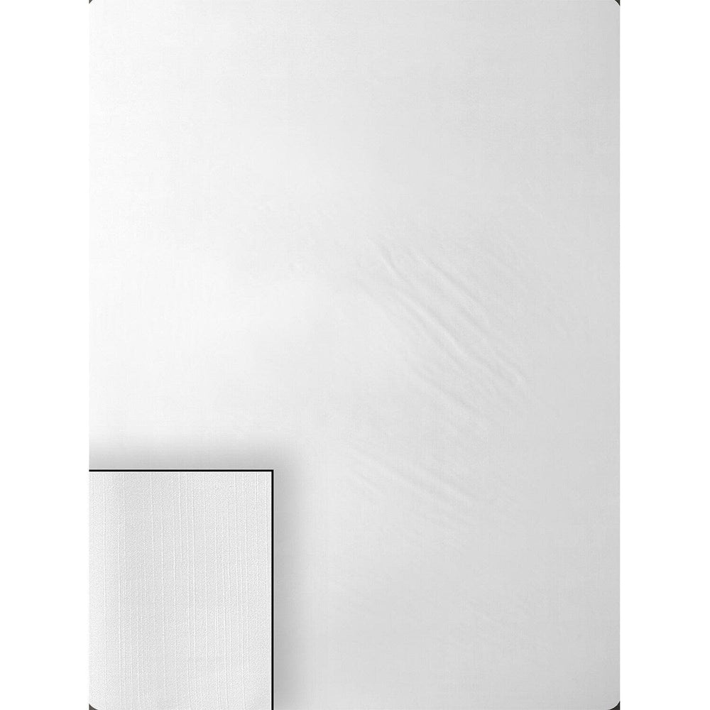 Solid Optic White Textured 100% Cotton Percale Fitted Sheet