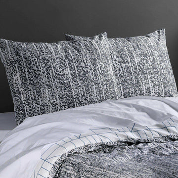 Rave Blue Printed Cotton Percale Reversible Duvet Set