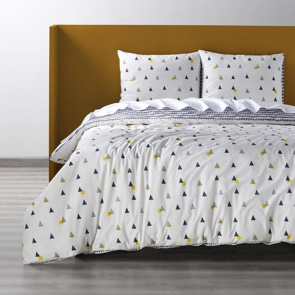 Crocker Multi Printed Cotton Percale Reversible Duvet Set